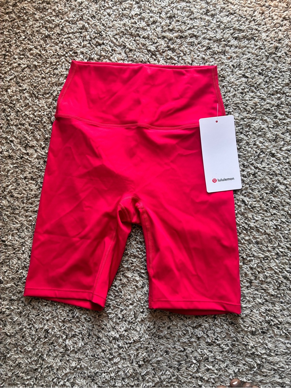 lululemon athletica Bright Red High-Rise Bike Shorts - Picture 2 of 3
